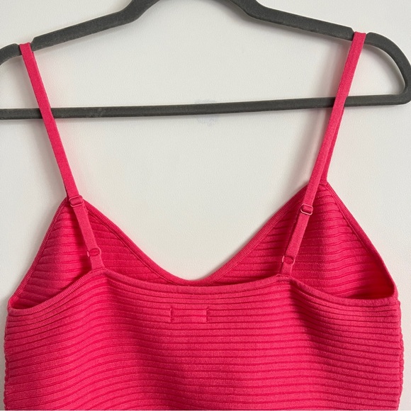 Aerie Textured Rib Knit Hot Pink Crop Top Size Large New With Tags - Picture 5 of 9
